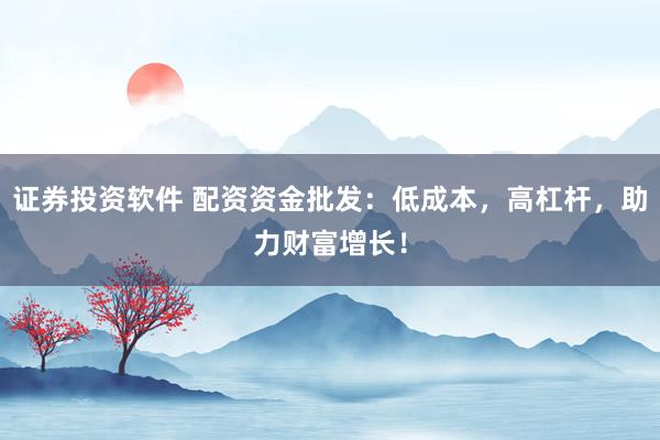 证券投资软件 配资资金批发：低成本，高杠杆，助力财富增长！